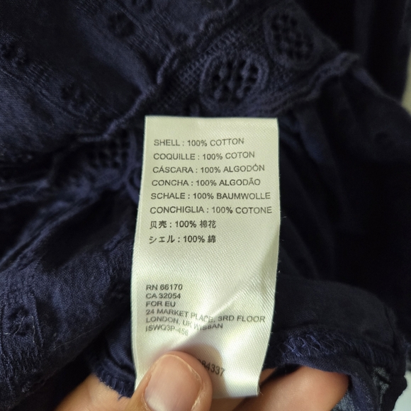 Free People 4 Delightful Crochet Navy Blue Mini Dress - Picture 8 of 8